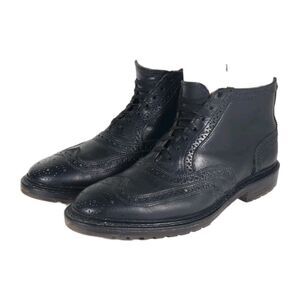 Allen Edmonds Men’s Stirling US8,5D Black Leather Wingtip Brogue Boots Made USA